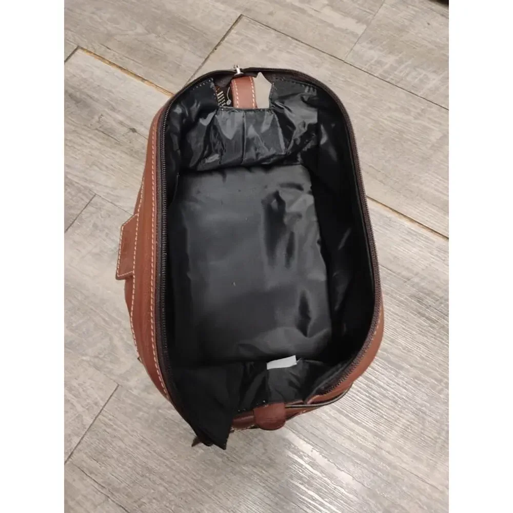Dopp Toiletry Men's Brown Leather Water Dopp Travel Bag